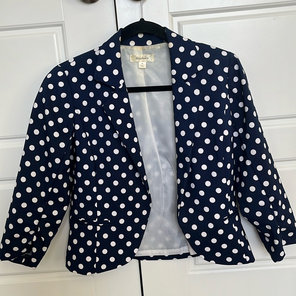 Vintage Dress Barn blue and polkadot jacket.